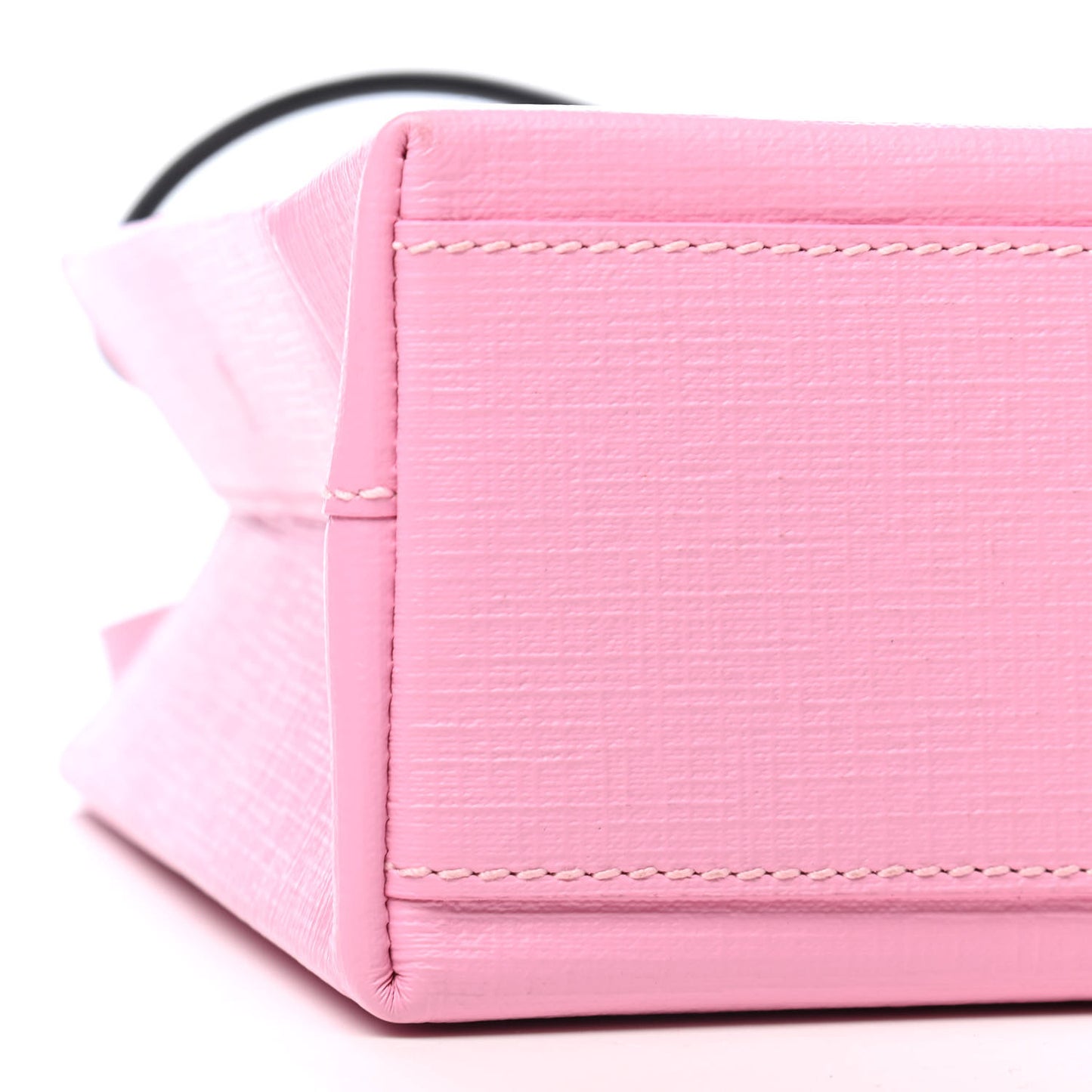 Squared Calfskin Logo North South Shopper Tote XXS Pink