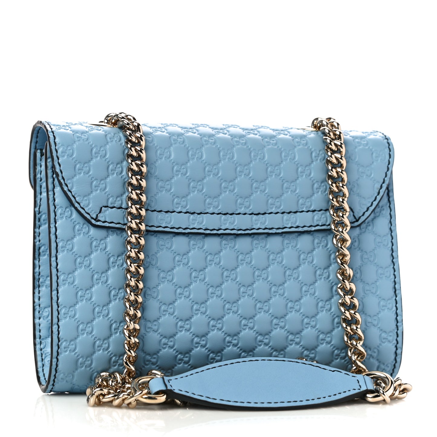 Soft Microguccissima Mini Emily Chain Shoulder Bag Mineral Blue