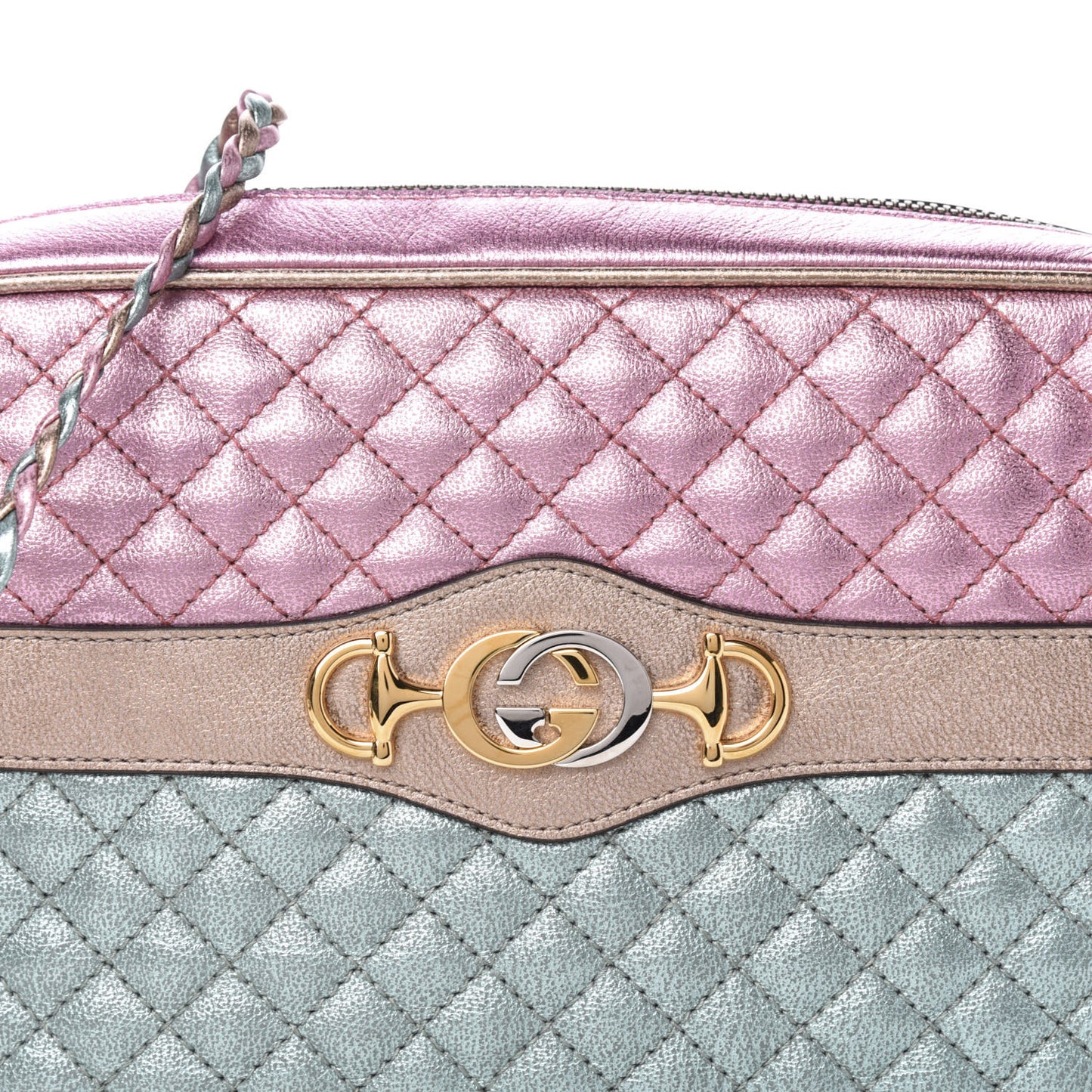 Laminated Nappa Trapuntata Small Zumi Shoulder Bag Rosa Lago Rame