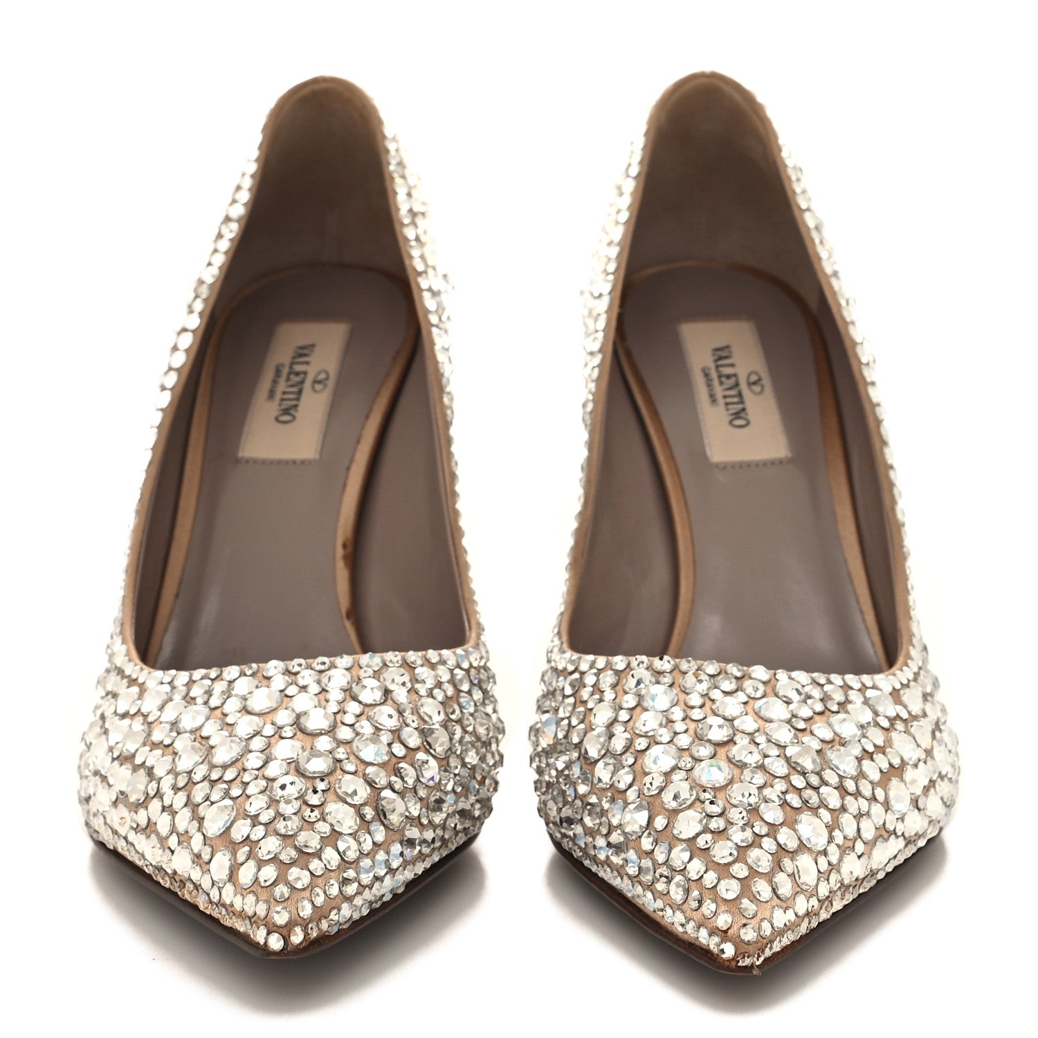 Valentino Garavani Satin Crystal Embellished Moonflow 90mm Pumps 38 Poudre 2 of 8