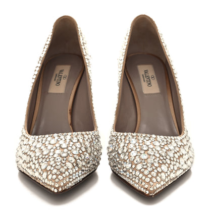 Valentino Garavani Satin Crystal Embellished Moonflow 90mm Pumps 38 Poudre 2 of 8