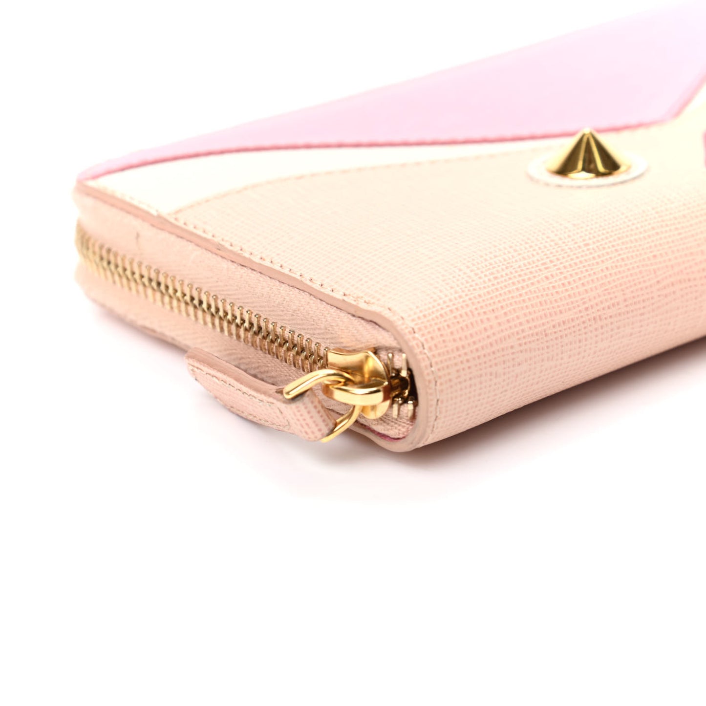 Vitello Elite QuTweet Studded Zip Around Wallet Pink