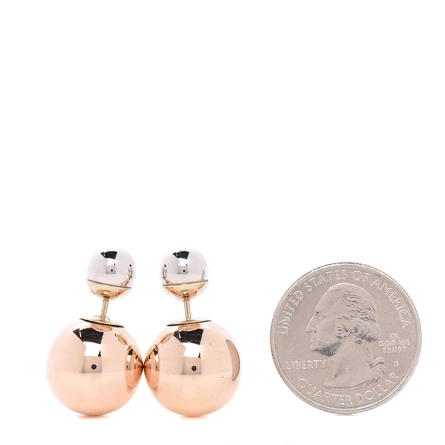 Christian Dior Mise En Dior Tribal Earrings Rose Gold Silver 2 of 3