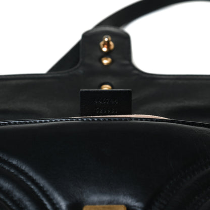 Gucci Calfskin Matelasse Mini GG Marmont Shoulder Bag Black 12 of 15