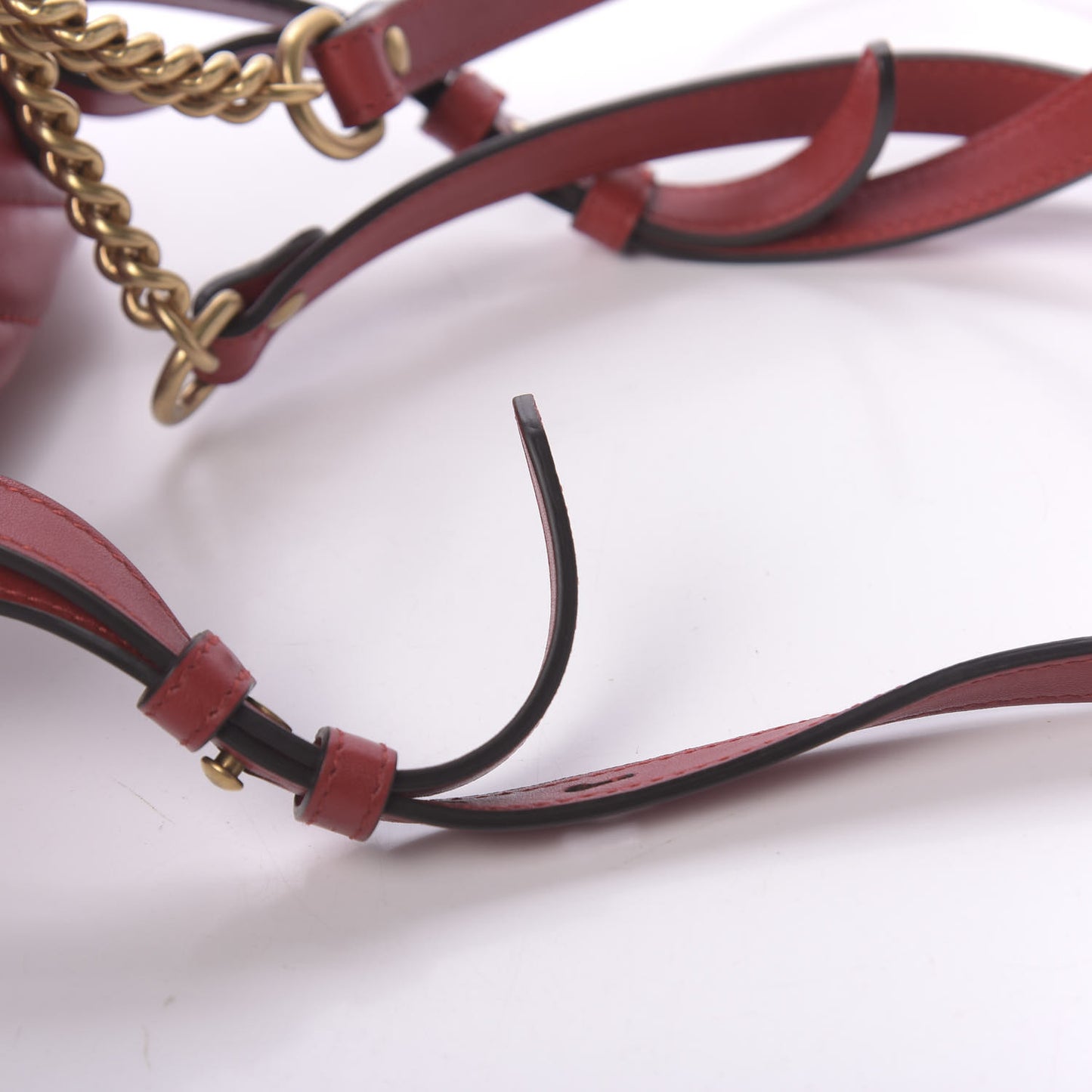Calfskin Matelasse GG Marmont Flap Backpack Hibiscus Red