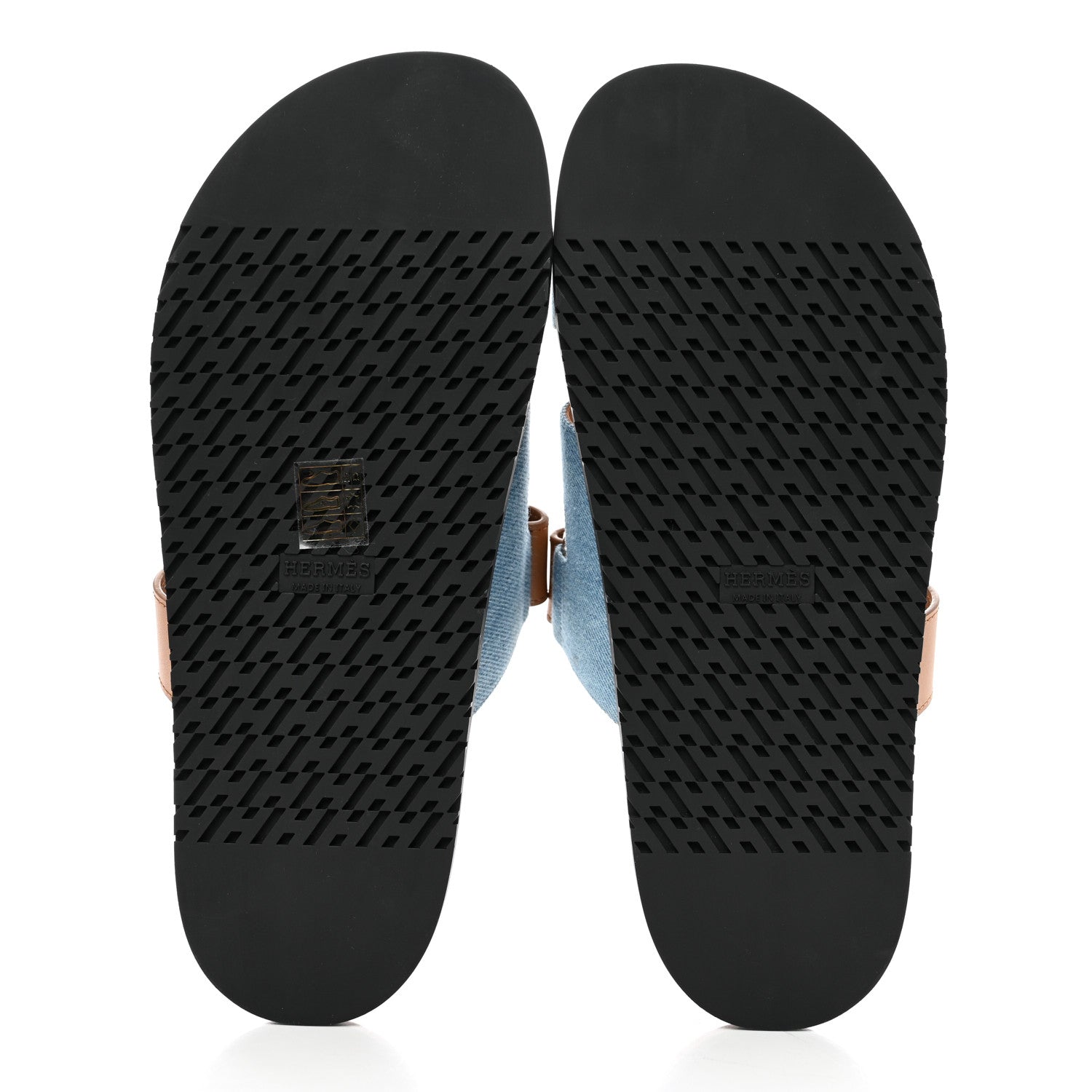 Hermes Denim Calfskin Womens Chypre Sandals 41 Bleu Clair Naturel 5 of 8