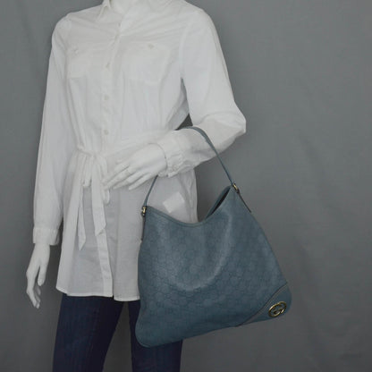 Gucci Guccissima New Britt Hobo Blue 2 of 10