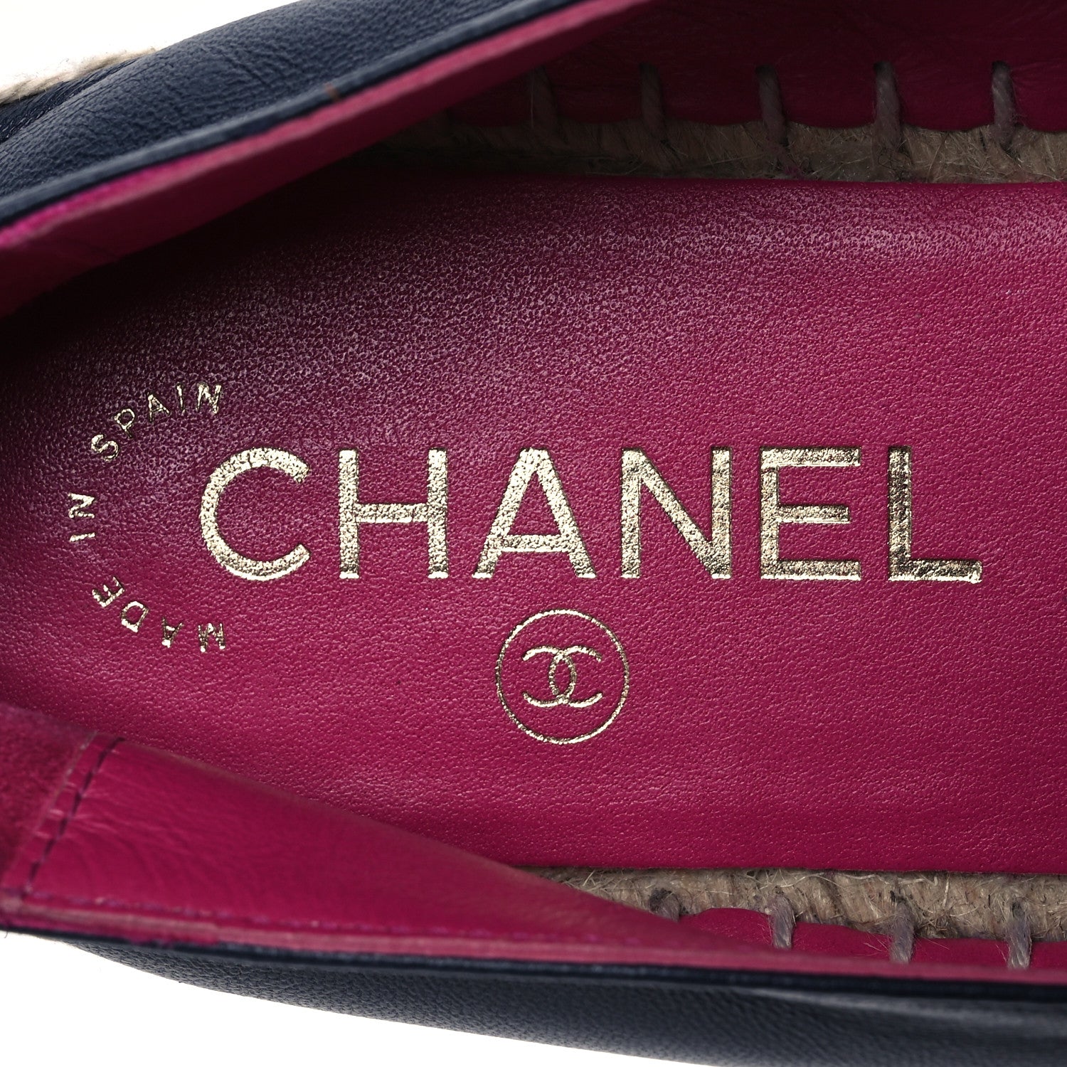 Chanel Lambskin CC Espadrilles 38 Navy Fuchsia Black 8 of 14