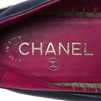Chanel Lambskin CC Espadrilles 38 Navy Fuchsia Black 8 of 14