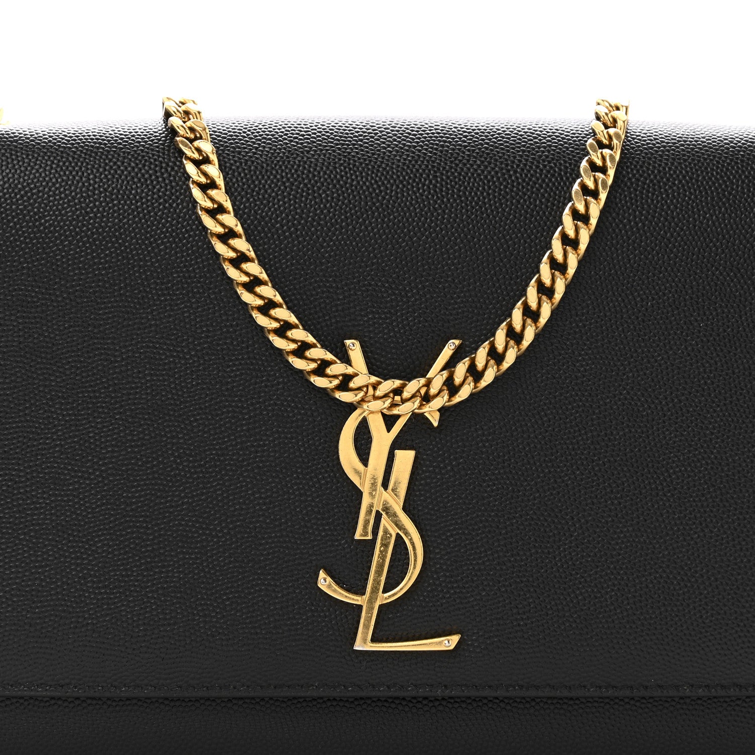Saint Laurent Grain De Poudre Medium Classic Monogram Kate Satchel Black 7 of 12