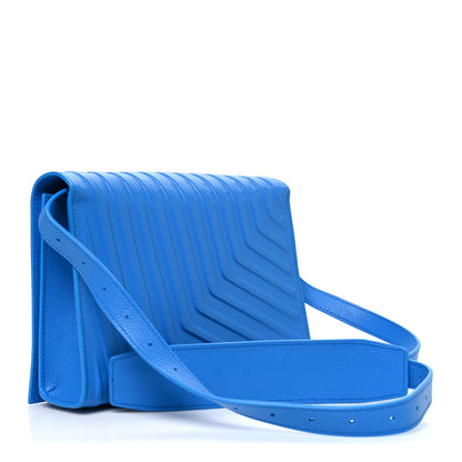 Balenciaga Grained Calfskin Embossed Car Flap Bag Petroleum Blue 3 of 10