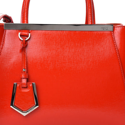 Fendi Vitello Vernice Camoscio Petite 2Jours Tote Papavero 12 of 12