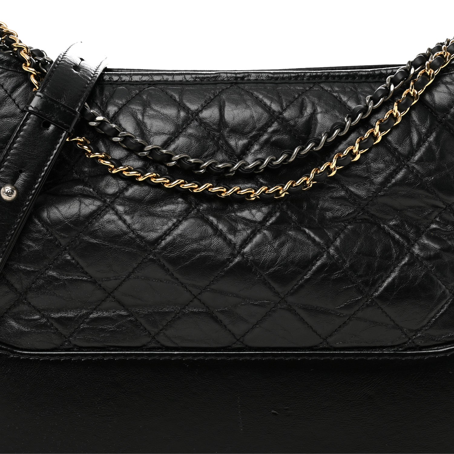 Chanel Aged Calfskin Quilted Medium Gabrielle Hobo Black 8 of 10