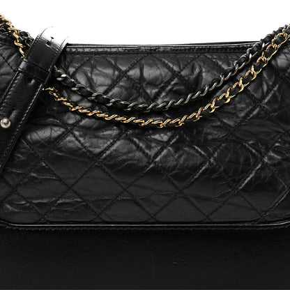 Chanel Aged Calfskin Quilted Medium Gabrielle Hobo Black 8 of 10