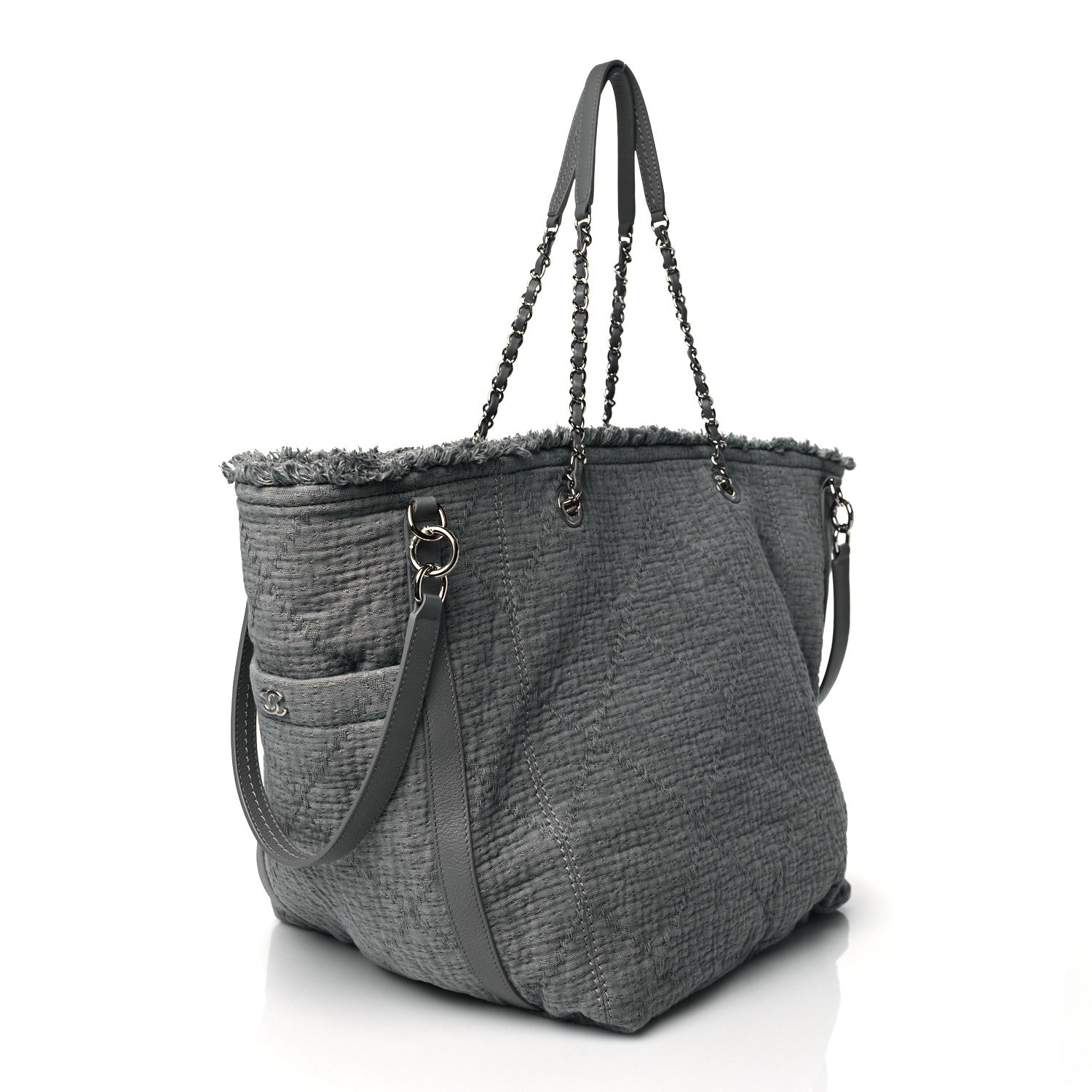 Chanel Canvas Small Double Face Tote Gray 3 of 10