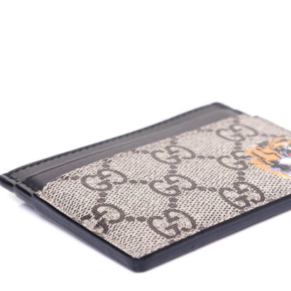 Gucci GG Supreme Monogram Tiger Print Card Holder Black 6 of 9