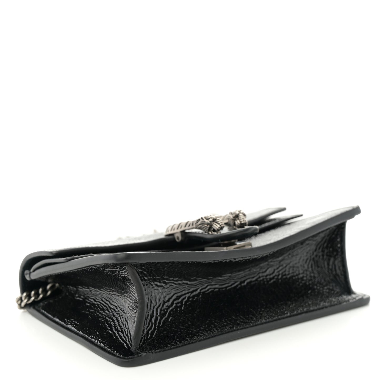 Crinkled Patent Mini Dionysus Shoulder Bag Black