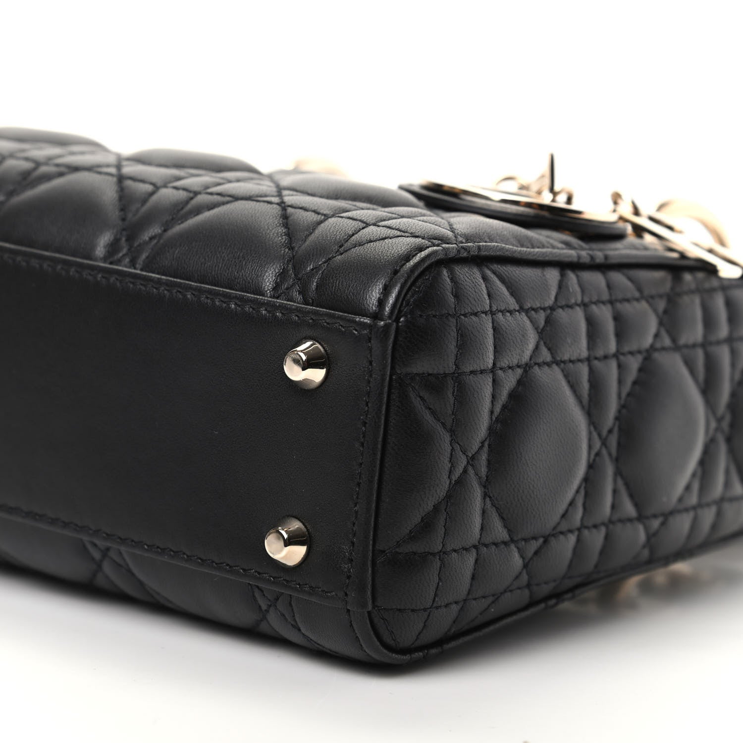 Christian Dior Lambskin Cannage Mini Lady Dior Black 7 of 10