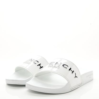 Givenchy Rubber Logo Pool Slide Sandals 38 White 3 of 9