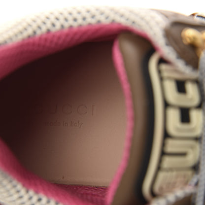 Gucci X SEGA Mesh Canvas Calfskin Womens Flashtrek Sneakers 38 White Box Pink Ardesia Loess 9 of 10