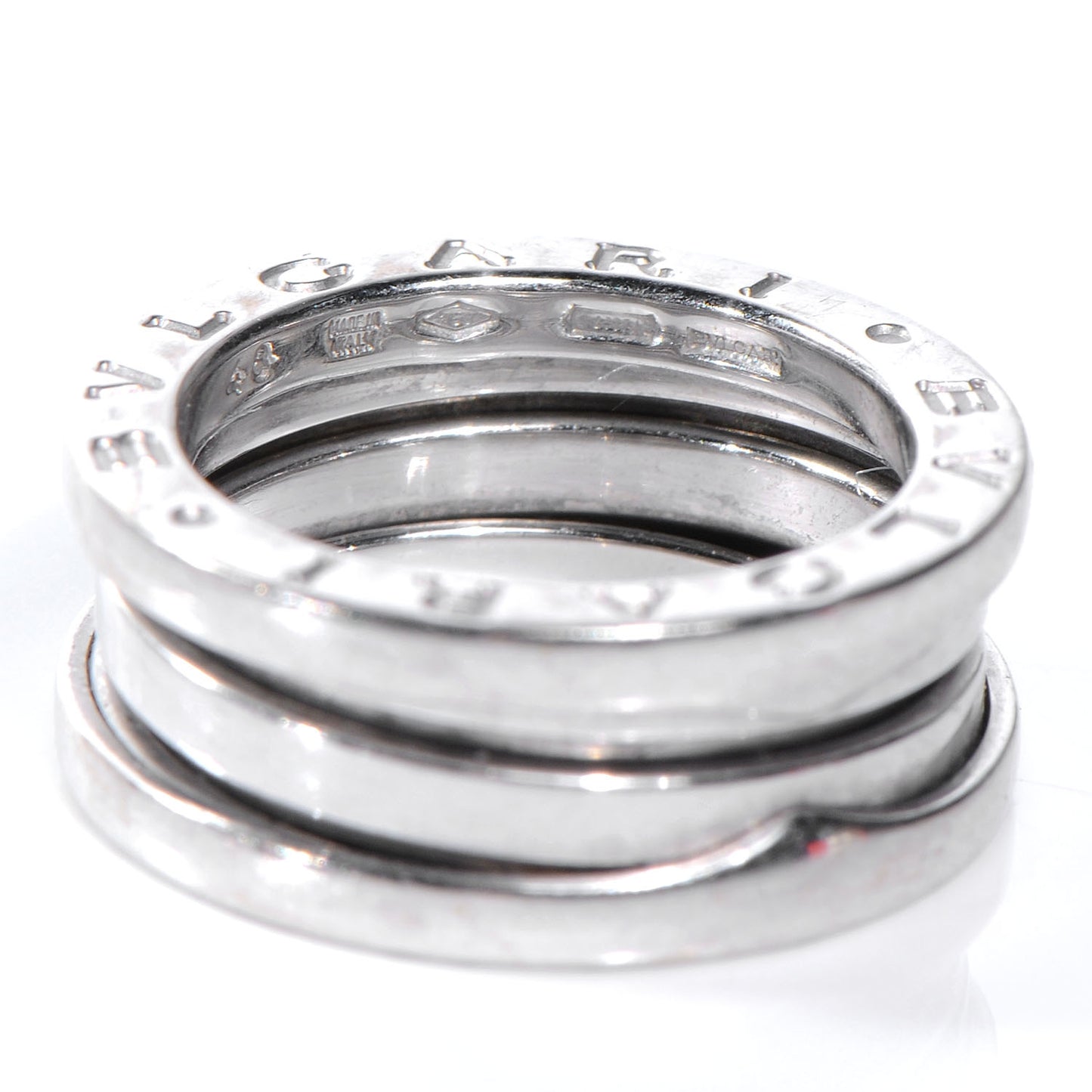 BVLGARI 18k White Gold B.Zero1 Three Band Ring size 4