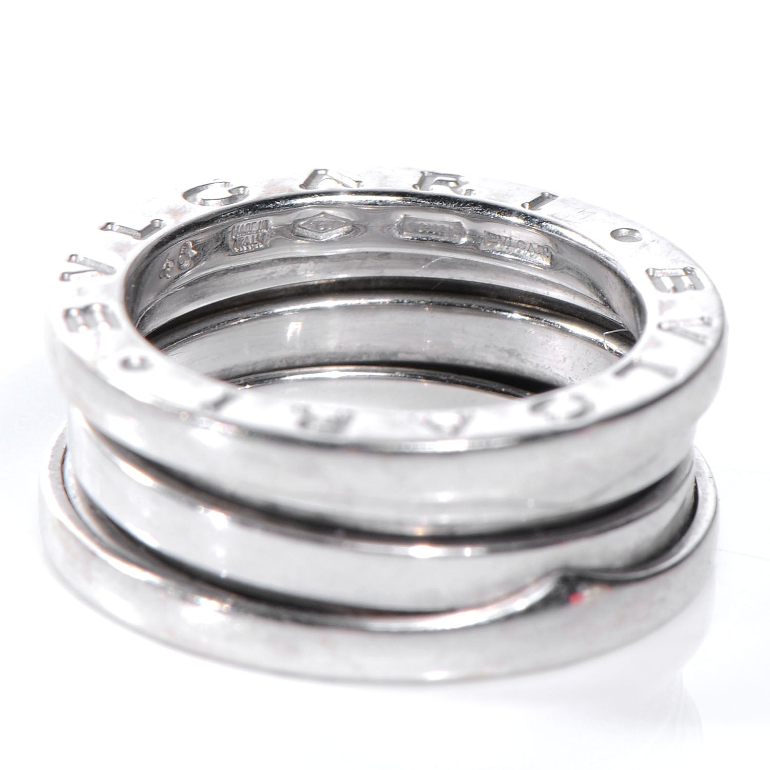 Bulgari BVLGARI 18k White Gold B.Zero1 Three Band Ring size 4 5 of 5