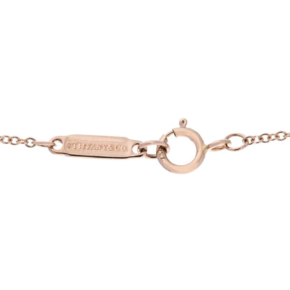 Tiffany 18K Rose Gold Diamond Small T Smile Pendant Necklace 5 of 6