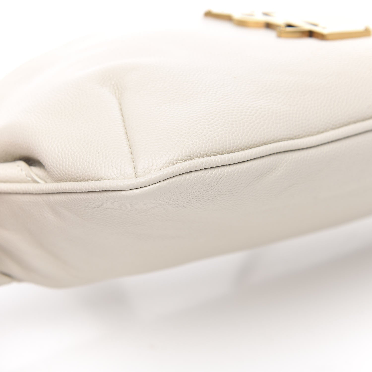 Saint Laurent Grain De Poudre Monogram Belt Bag Blanc Vintage 8 of 12