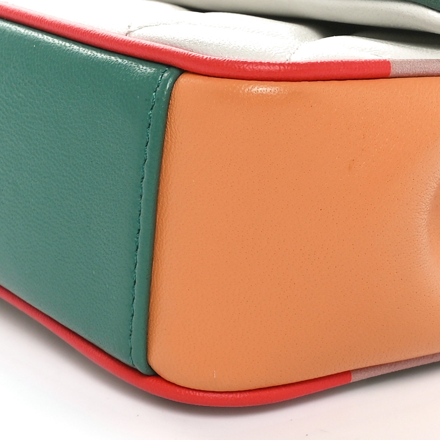 Lambskin Plexiglass Quilted Small Cuba Color Flap White Multicolor