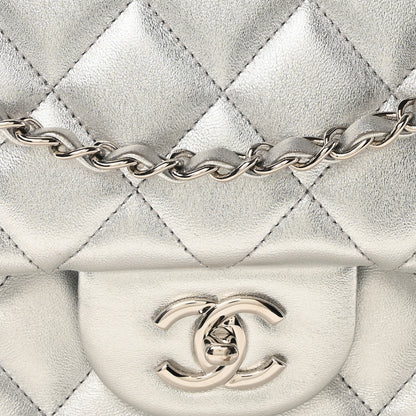 Chanel Metallic Lambskin Quilted XXL Travel Flap Bag Silver 8 of 10