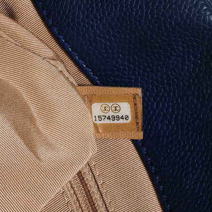 Chanel Caviar Quilted Expandable Zip Shoulder Bag Blue 6 of 7