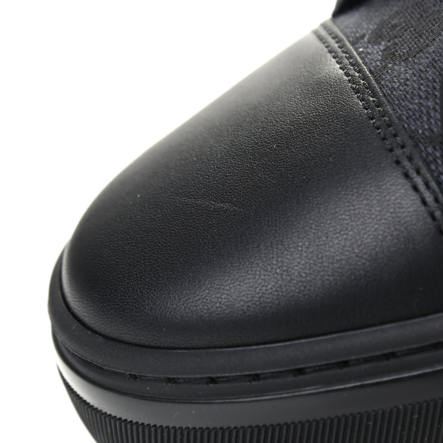GG Monogram Calfskin Womens Low Top Sneakers 36.5 Piombo Black
