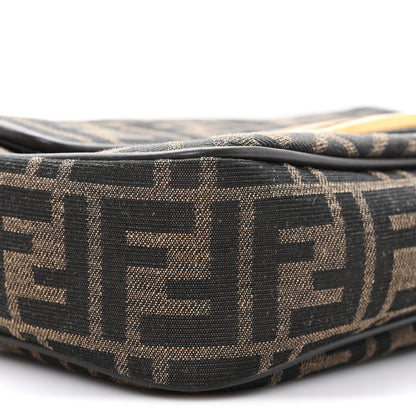 Fendi Fabric Jacquard FF 1974 Midi Chain Baguette Tobacco Moro 9 of 10