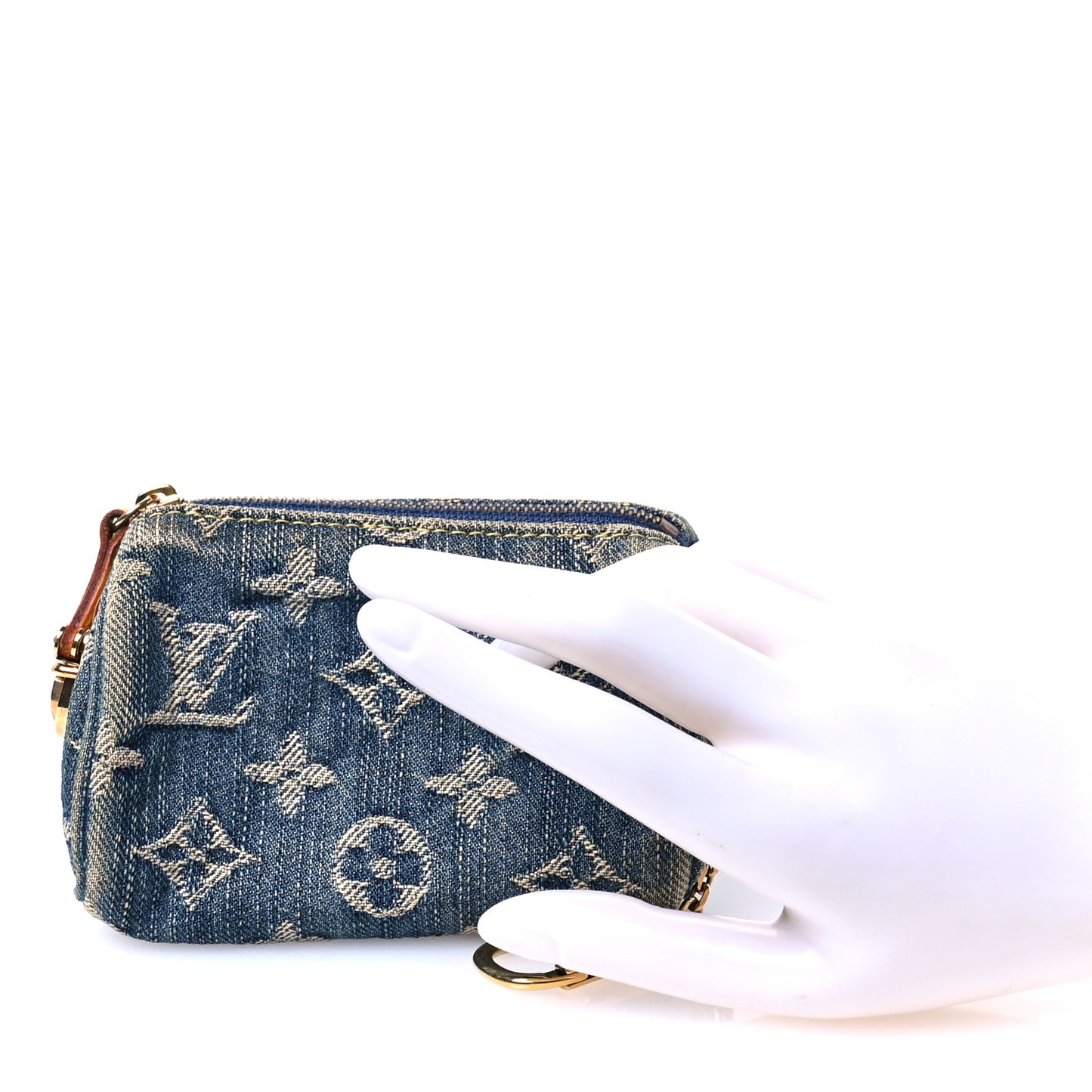 Monogram Denim Pochette Speedy PM Key Holder Blue