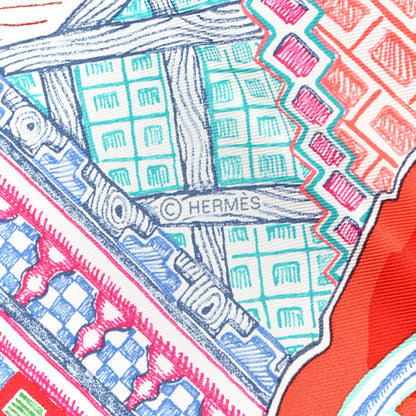 Hermes Silk Super Silk Quest Scarf 90 Rouge Grenadine 4 of 6