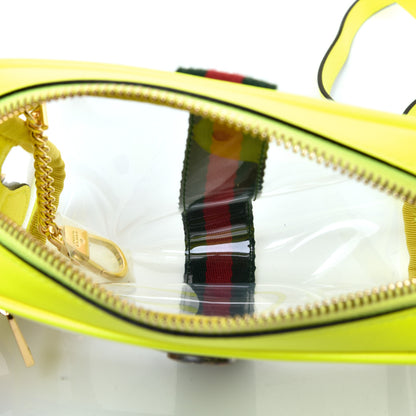 Gucci Vinyl Web Mini Ophidia Transparent Shoulder Bag Yellow Fluo 5 of 9