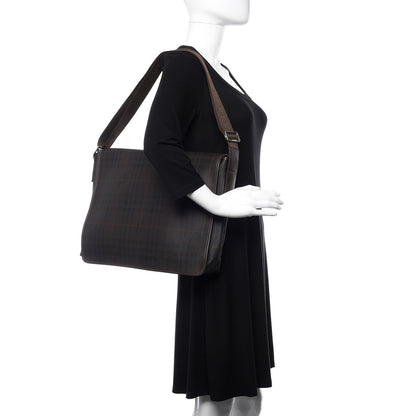 Burberry Smoked Haymarket Check Messenger Bag Brown 2 of 10