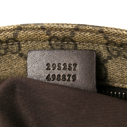 Gucci GG Supreme Monogram Selleria Calfskin Small Flat Side Zip Messenger Bag Beige Ebony Cocoa Dark Chocolate 8 of 12