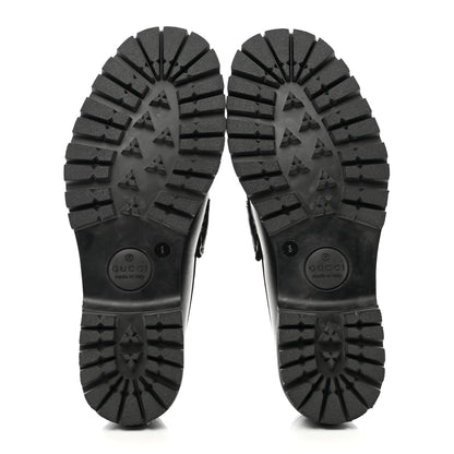 Gucci Cirano Lux Web Mens Horsebit Lug Sole Loafers 8 Black 5 of 9
