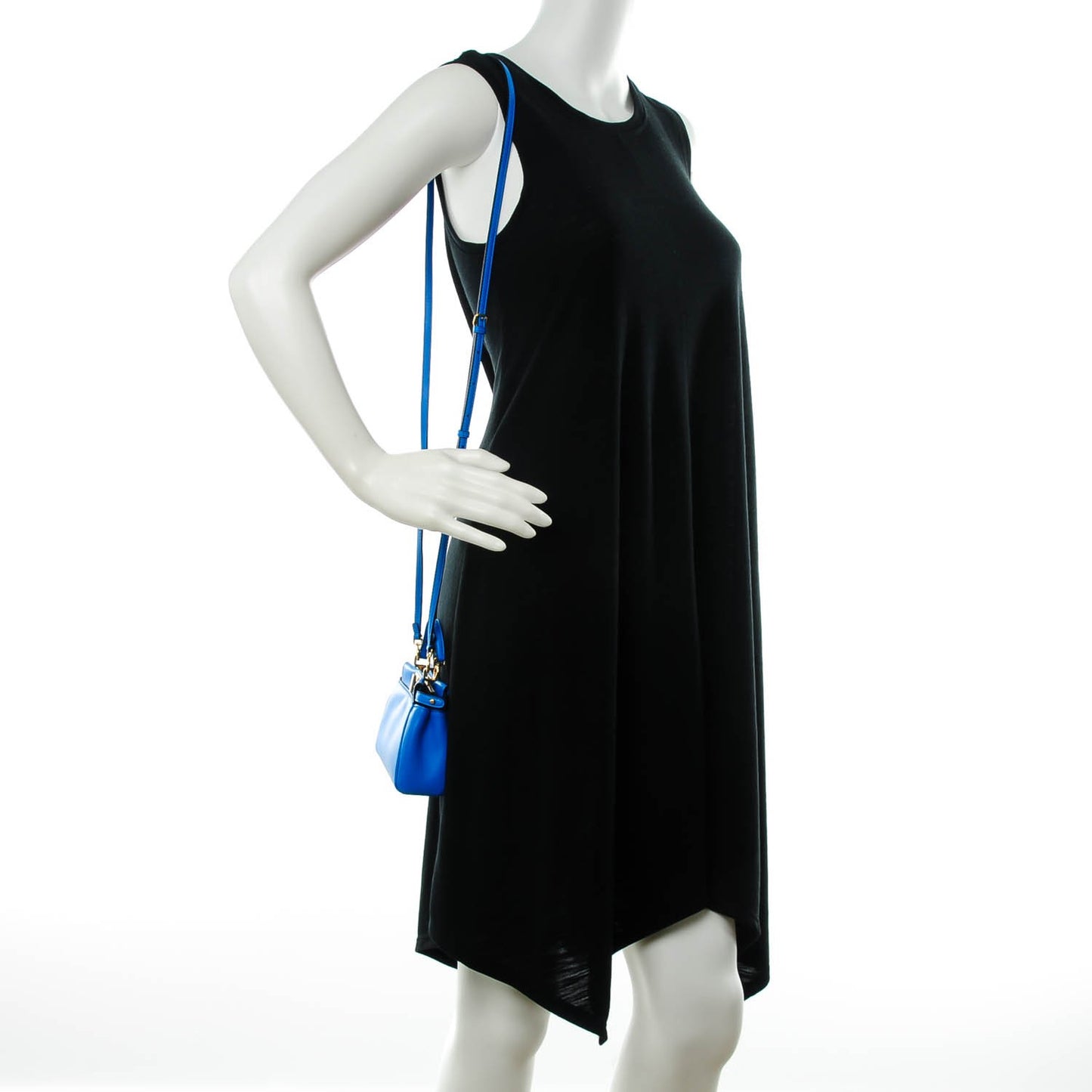 Shiny Nappa Micro Peekaboo Iconic Satchel Blue Royal