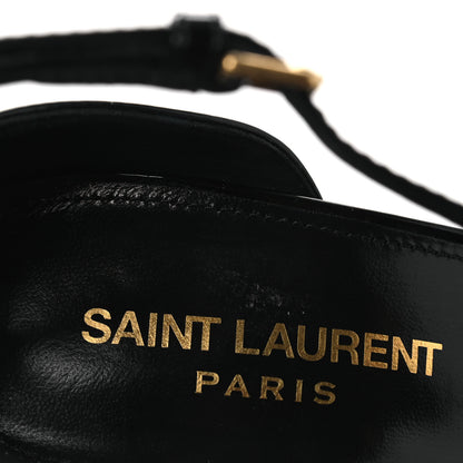 Saint Laurent Vernice Chiffon Amber 105 Ankle Strap Sandals 38 Black 11 of 12
