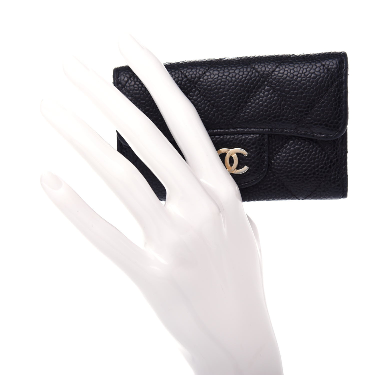 Chanel Caviar Quilted 6 Key Holder Black 2 of 9