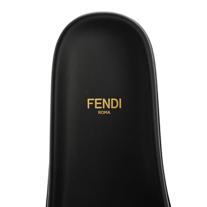 Fendi Satin FF Fendi Feel Slide Sandals 37 Tobacco Black 7 of 9