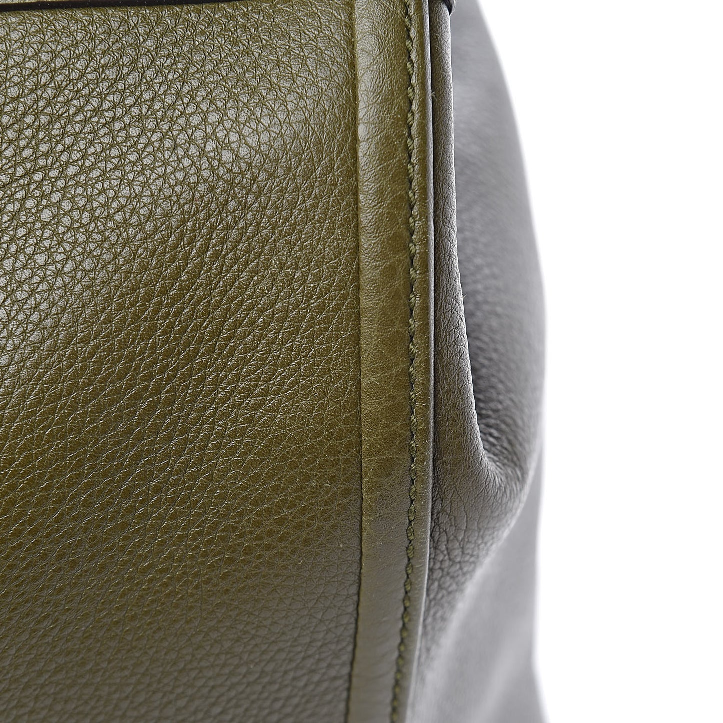 Pebbled Calfskin Tote Dark Green