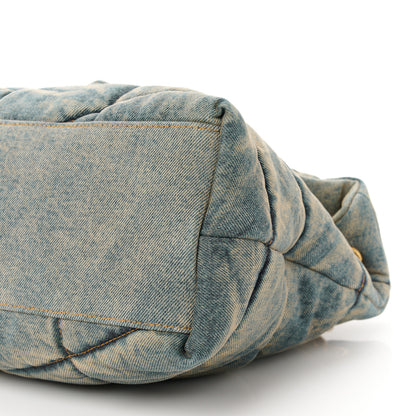 Saint Laurent Denim Quilted Medium Loulou Puffer Monogram Chain Satchel Blue Cinnamon 10 of 10
