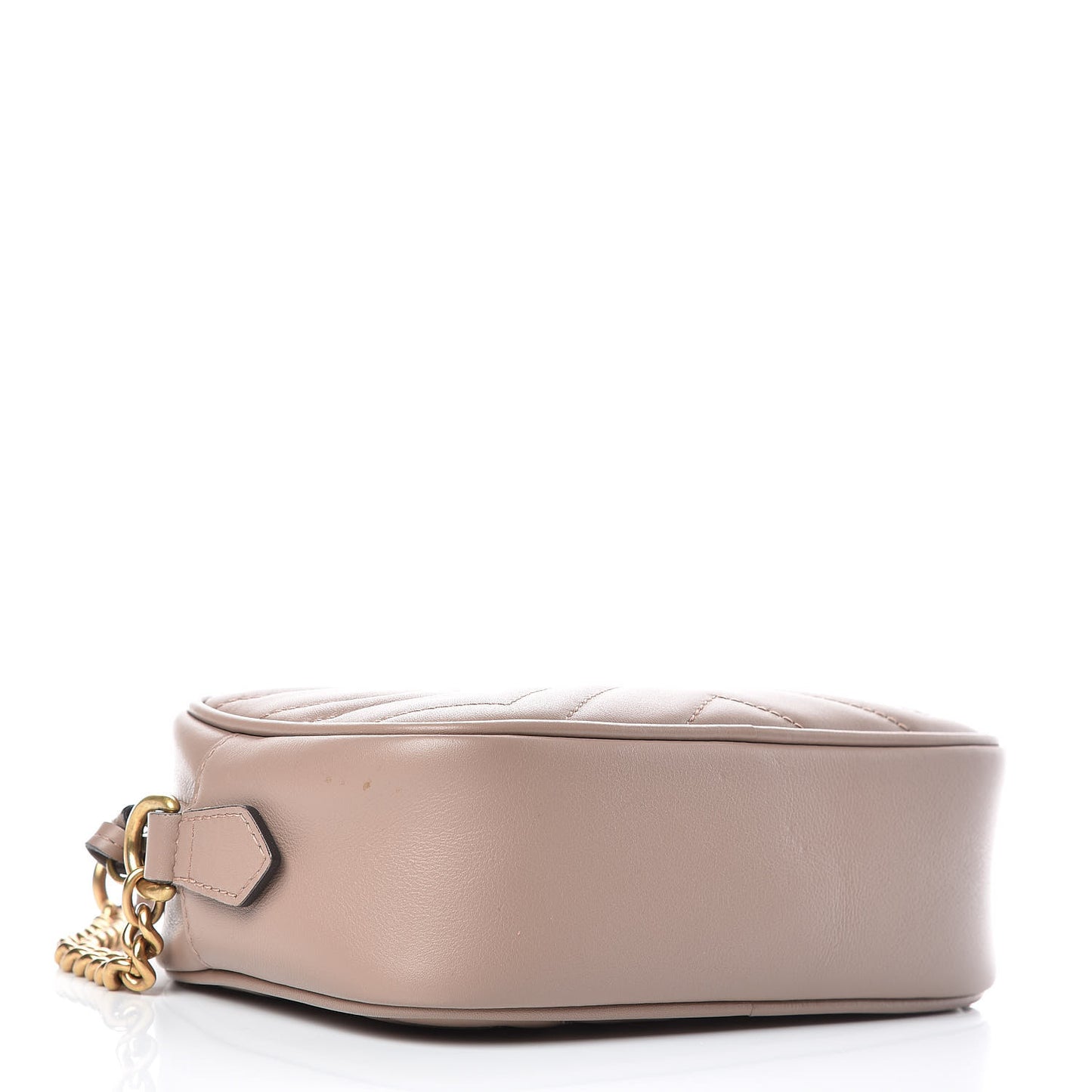 Calfskin Matelasse Mini GG Marmont Chain Shoulder Bag Nude