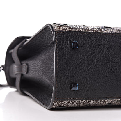 Delvaux Grained Calfskin MM Tribal Stitch Tempete Satchel Ebene Ivory Black 10 of 11