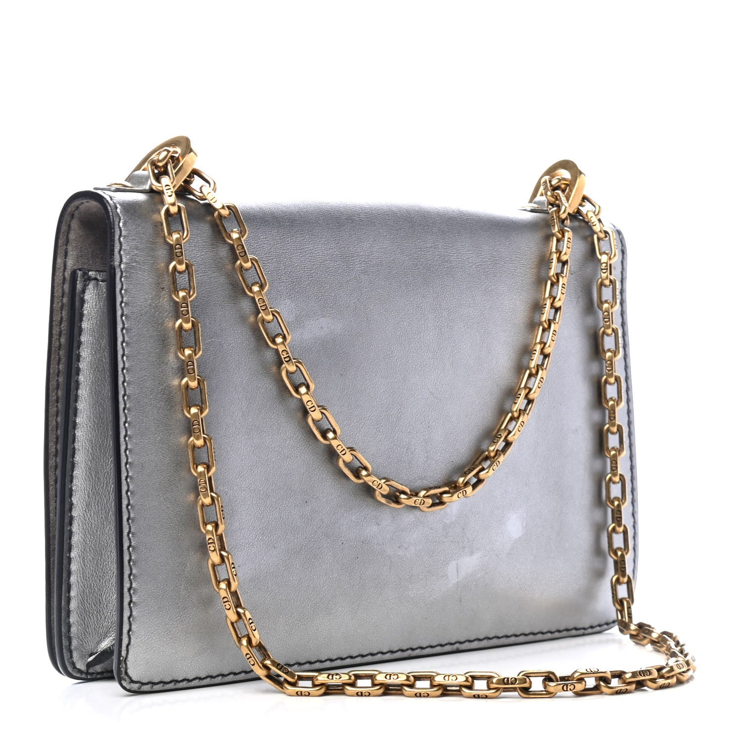 Christian Dior Metallic Calfskin J'Adior Chain Flap Bag Silver 2 of 5