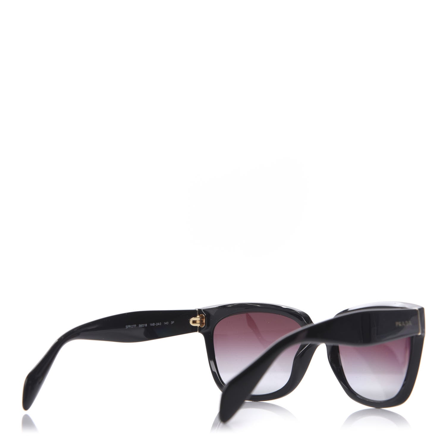 Prada Square Sunglasses SPR 07P Black 4 of 8