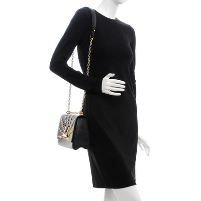 Louis Vuitton Epi Studded Sol Twist Shoulder Bag MM Black 2 of 7